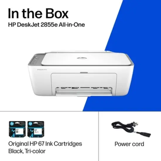 HP DeskJet 2855e Wireless All-in-One Color Printer Scanner Copier with 3 Months Free Instant Ink (588S5A) image {8}