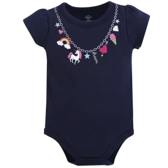 Little Treasure Baby Girl Cotton Bodysuit and Pant Set, Rainbow Charms image {1}