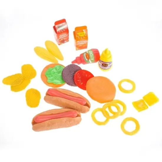 Link Worldwide Kitchen Fun Burgers & Hot Dogs Fast Food Deluxe Cooking Play Set Comes With 26 Accessories - Yellow/Orange image {11}
