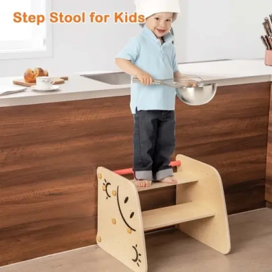 Costway Wooden Climbing Toy Triangle Climber Set of 2 with Seesaw Dual-sided Ramp Indoor Colorful image {1}