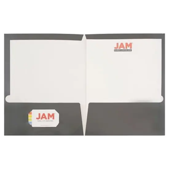 JAM 6pk Glossy Paper Folder 2 Pocket - Gray image {1}