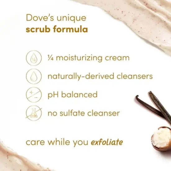 Dove Beauty Exfoliating Body Scrub - Vanilla Sugar & Shea Butter - 15oz image {4}