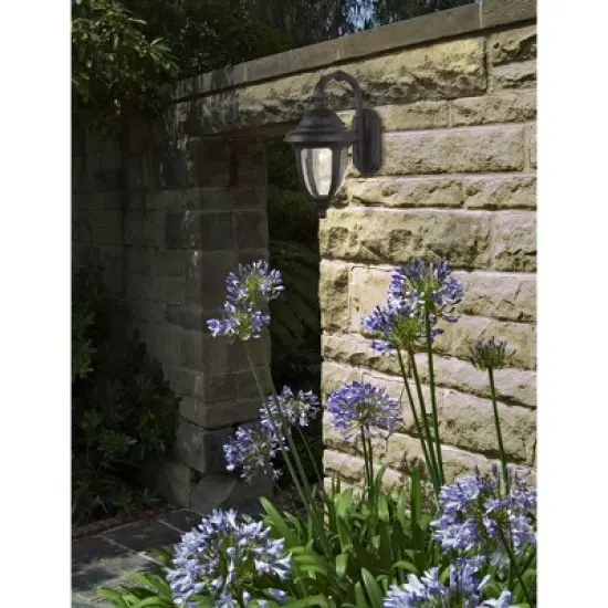 John Timberland Casa Sierra Rustic Vintage Outdoor Wall Light Fixture Black Downbridge 18 1/2" Clear Seedy Glass for Post Exterior Barn Deck House image {3}