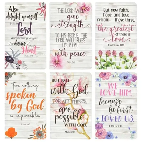 Juvale 6-Pack Prayer Journal for Women, 5x8 In Christian Notebook with Inspirational Scripture Bible Verses (Floral, 80 Pages) image {8}