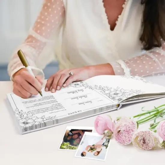 LotFancy Wedding Guest Book, Personalized Guest Book Reception, 128 Pages Thick Paper image {5}