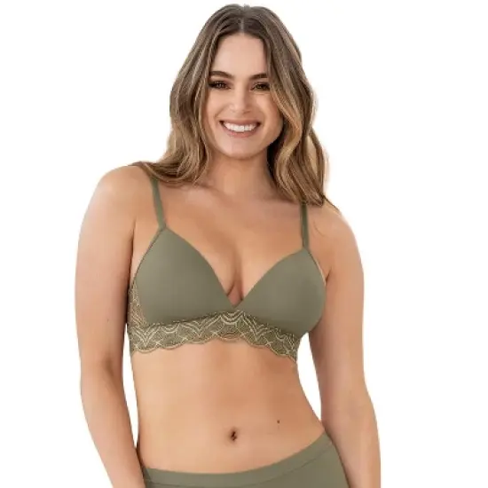 Leonisa  Comfy deep v-neck lace accent bralette - image {7}