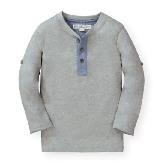 Hope & Henry Boys' Henley Tee with Rolled Sleeves, Infant image {2}