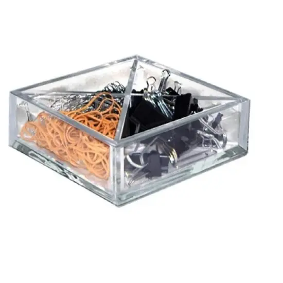 Azar Displays 6" Square Tray Four Compartment Desk Organizer image {1}