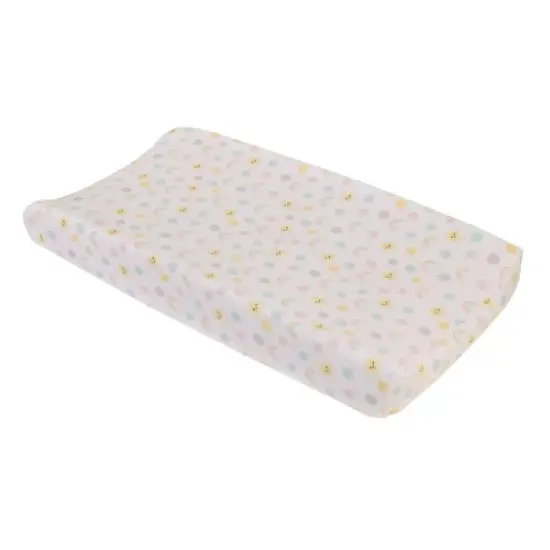 NoJo Happy Days Pink, Yellow, and Blue, Rainbows, Sun and Polka-Dot Super Soft Contoured Changing Pad Cover image {3}