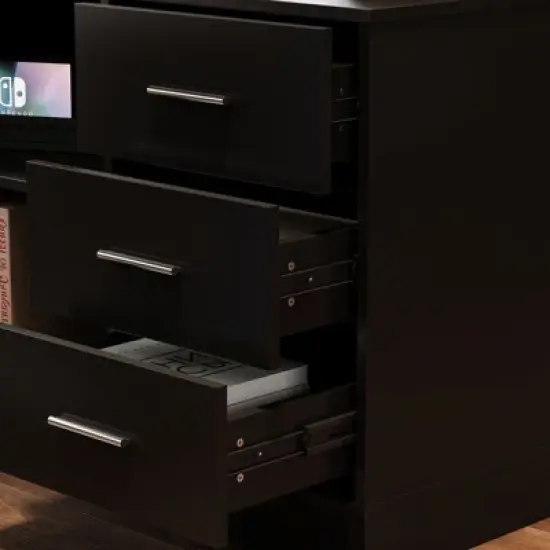 Famapy Gaming Height-Adjustable Desk with Storage & Electric Lift Top,Reversible Left-Right Study/Computer Desk,Sit-Stand Gaming Workstation image {7}