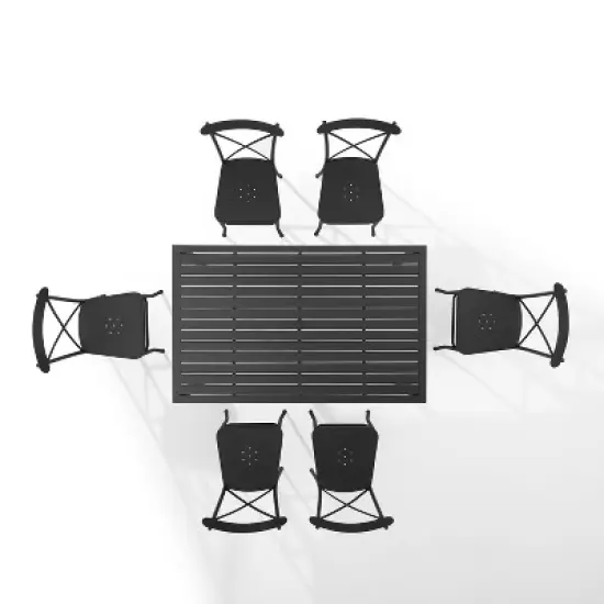 Astrid 7pc Outdoor Metal Dining Set - Matte Black - Crosley image {6}