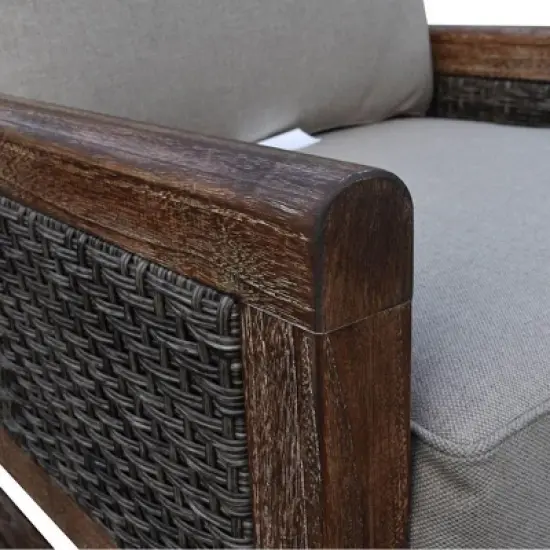 Courtyard Casual Bermuda FSC Teak 4 pc Sofa Seating Set  Includes:  One Sofa, One Coffee Table & Two Club Chairs image {2}