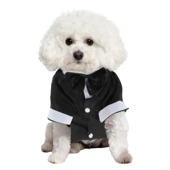 Unique Bargains Stylish Dog Tuxedo Black 1 Pc image {7}