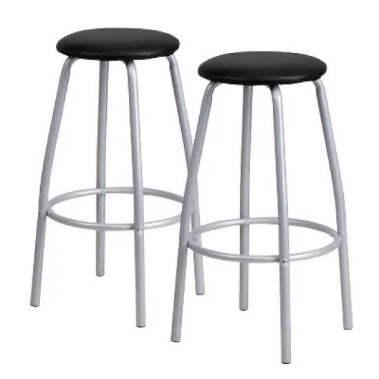 Emma and Oliver Bar Height Table Set with Padded Stools image {6}