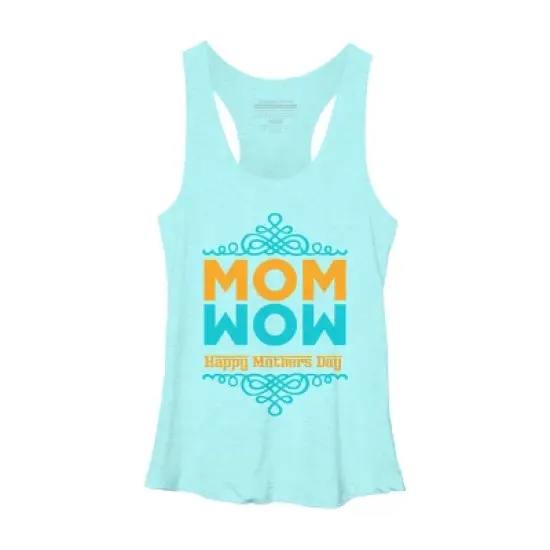 Women's Design By Humans Happy Mother's Day Mom Wow By tmsarts Racerback Tank Top image {4}