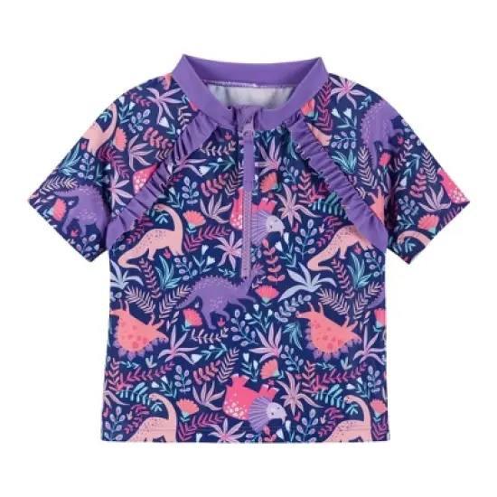 Andy & Evan Kids  Short Sleeve Rashguard Set Purple, Size 6 image {2}