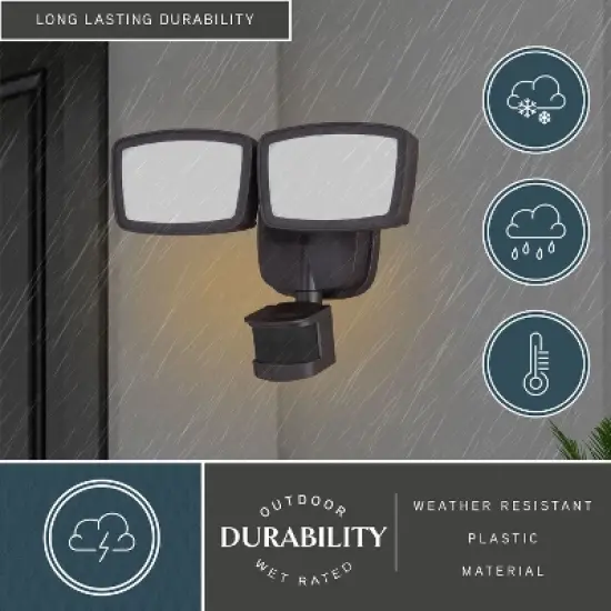 VAXCEL Integrated LED Motion Sensor Dusk to Dawn Outdoor Security Flood Light - 180 Range - 70 Ft image {4}