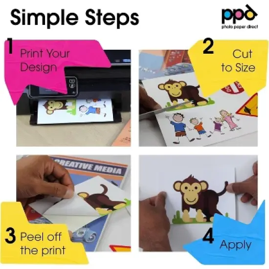 PPD Matte Vinyl Sticker Paper 8.5x11" 20 sheets for Inkjet Printers image {2}