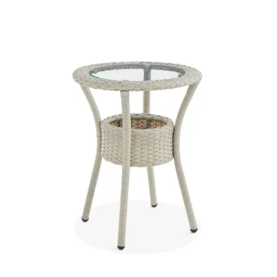 5pc All-Weather Wicker Haven Recliner and Accent Table Set - Alaterre Furniture image {9}