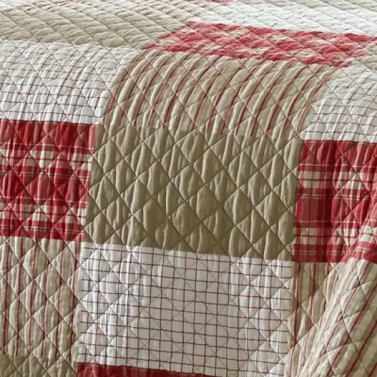 Eddie Bauer Camano Island Plaid Cotton Quilt Set - Red image {3}