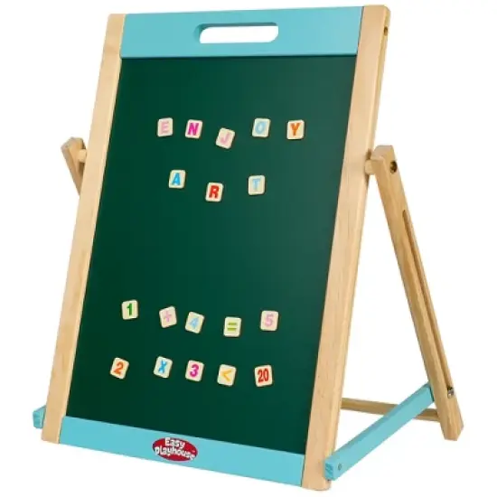 Easy Playhouse: Wooden Tabletop Art Easel - Double-Sided Magnetic Chalk & White image {7}
