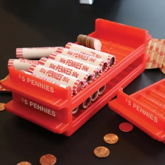 Nadex Coins&trade; Rolled-Coin-Storage Organizer Tray Sets with Ridges for Loose Coins, 4 Pack in Multicolored image {9}