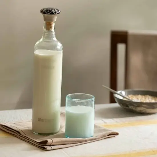 Drink More Glass Water Bottle with Ceramic Stopper - 750ML image {1}