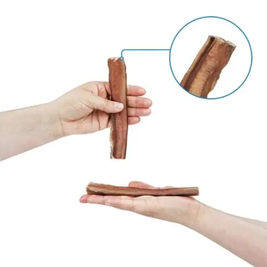 GigaBite 6-Inch All Natural Odor Free Half-Cut Bully Sticks (10 Count) image {2}