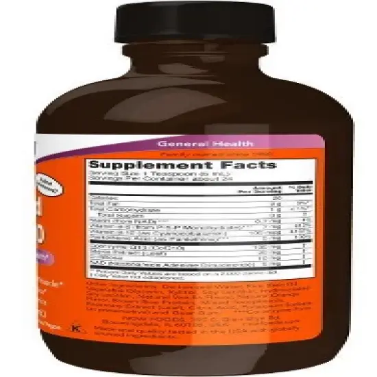 Liquid CoQ 10 Plus Orange Flavored by Now Foods  -  4 oz Liquid image {1}