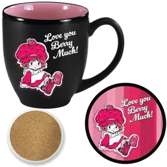Courtside Market Strawberry Shortcake Love You Berry Much 16 oz Mug & Ceramic Coaster Set image {1}