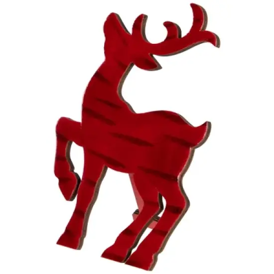 Northlight Glossy Standing Reindeer Christmas Decoration - 8" - Red image {6}
