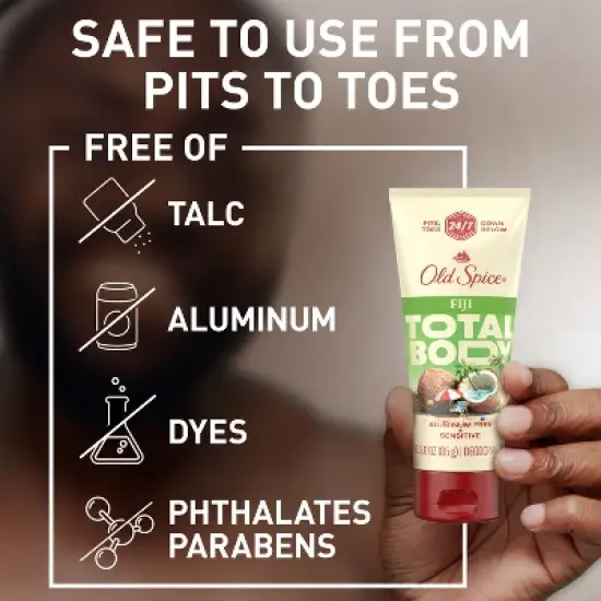 Old Spice Whole Body Cream Deodorant for Men Fiji - Aluminum-Free 3oz image {3}