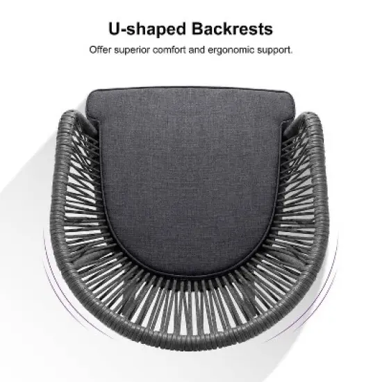 PURPLE LEAF Outdoor Dining Set Patio Aluminium Table and Rope Weave Chairs Included Cushions for Backyard Decor Kitchen image {4}