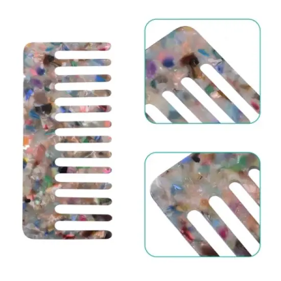 Unique Bargains Anti-Static Hair Comb Wide Tooth for Thick Curly Hair Hair Care Detangling Comb For Wet and Dry Dark 2.5mm Thick 2 Pcs image {2}
