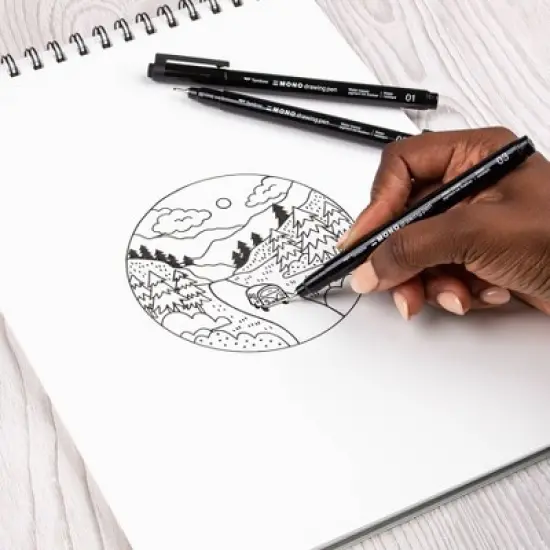 3ct Pen Set MONO Drawing Black: Tombow Art Stationery, 0.5mm & 0.3mm Black Ink, Drawing Pens, 3-Pack image {4}