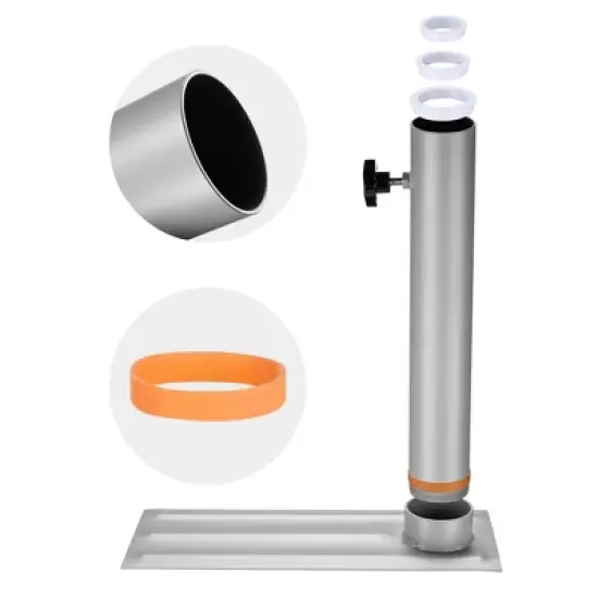 Yescom 2.48" D. Flag Pole Tire Mount Portable Metal Tailgate Camping 20ft 25ft 30ft Adjustable Flagpole Holder Silver image {4}