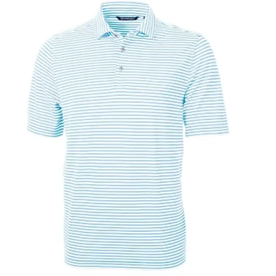 Cutter & Buck Virtue Eco Pique Stripe Recycled Mens Polo Shirt image {2}