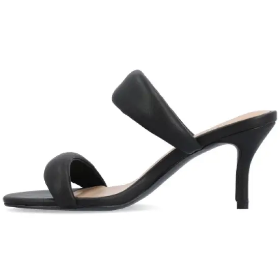 Journee Collection Womens Mellody Light Puff Strap Slip On Open Toe Pumps image {1}