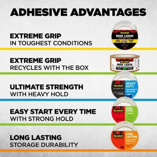 Scotch Shipping and Packaging Tape Heavy Duty Clear 6pk: Packing Tape Refill, 1.88" Width, 35 Yards, 6 Rolls image {10}