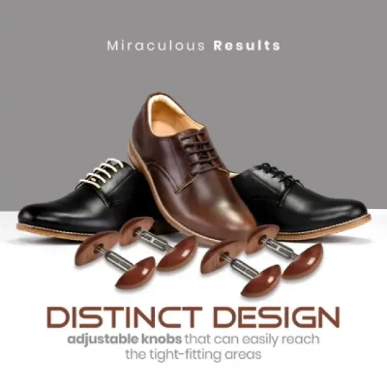 MEDca Shoe Stretcher &ndash; 2 Pairs (4 Stretchers) Brown Shape & Width Extenders for Men&rsquo;s & Women&rsquo;s Shoes or Boots image {3}