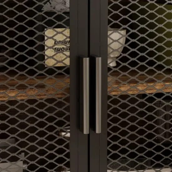 Famapy 59 in. W Kitchen Wood Buffet Sideboard Pantry Cabinet For Dining Room with Metal MDoors 3-Drawers Shelves image {11}