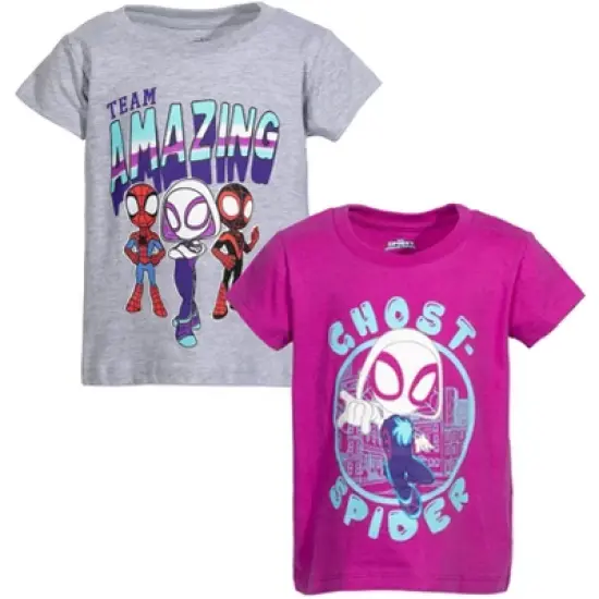 Marvel Spidey and His Amazing Friends Girls 2 Pack T-Shirts Toddler to Little Kid image {8}