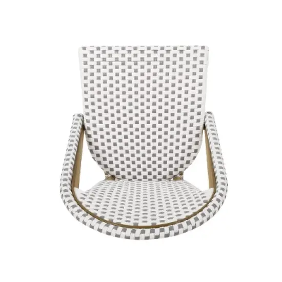 Christopher Knight Home Elize 4pk Outdoor French Cafe Chairs - Gray/White/Bamboo image {5}