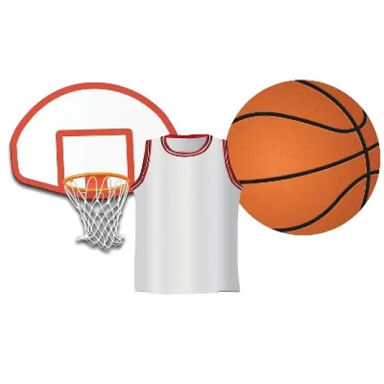 Eureka Basketball Assorted Cut Outs 36 Per Pack 6 Packs (EU-841248-6) image {1}