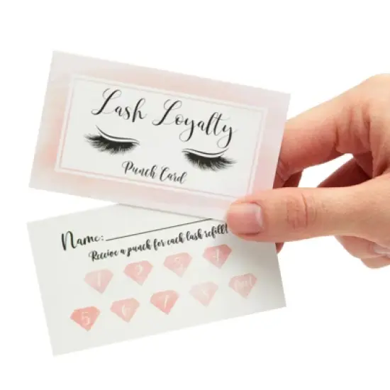 Stockroom Plus 300 Pack Eyelash Extension Loyalty Cards for Business with Heart Hole Puncher for Small Business, Beauty Salon image {2}