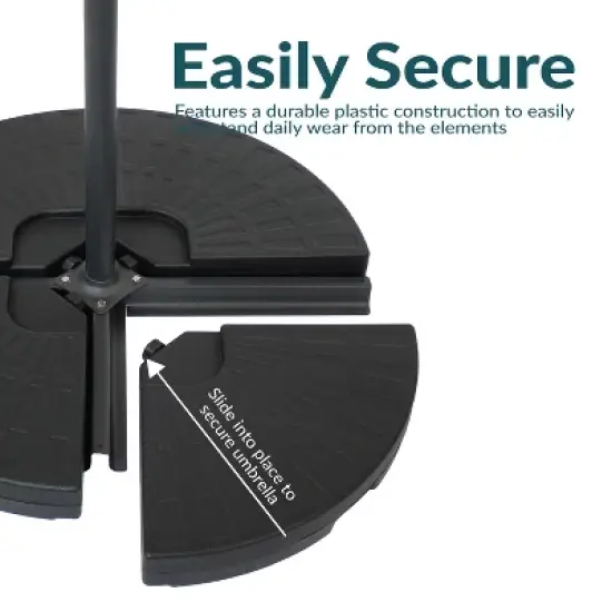 Sunnydaze Outdoor Steel Offset Cantilever Patio Umbrella with Round Base Set - 10' image {3}