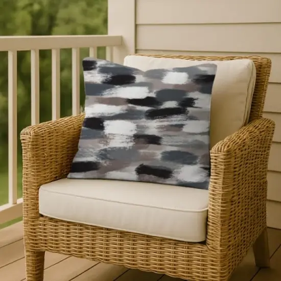 Creative Products Black Brushstroke Pattern 18x18 Indoor / Outdoor Pillow image {5}