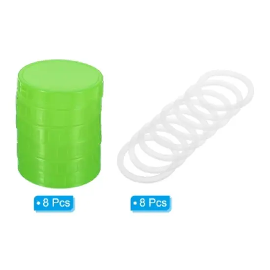 Unique Bargains Leak-Proof Plastic Mason Jar Lids with Silicone Sealing Ring 8 Pcs image {2}