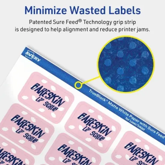 Avery TrueBlock Matte White Paper Labels,  1" x 1-1/2" Rectangle image {3}