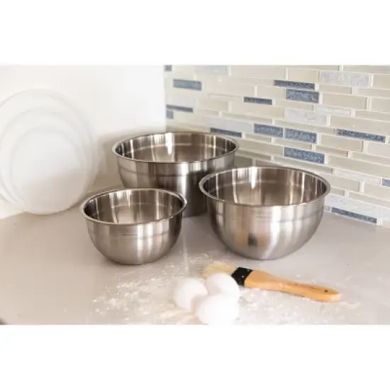 Cuisinart Set of 3 Stainless Steel Mixing Bowls with Lids image {1}